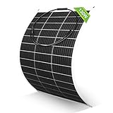 ECO-WORTHY Panel Solar Flexible 130W 12V Módulo Monocristalino Portátil para Barcos, Caravanas, Remolques, Superficies Irregulares