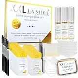 Juego de Super Lash & Brow Lift de XXL Lashes, kit de levantamiento permanente de cejas, Laminación pestañas, tiempo de aplicación 5-6 min, 56 pz para aprox. 15 aplicaciones, manual incl.