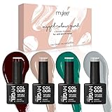 MYGEL by Mylee Set de esmalte de uñas en gel Otoño Invierno 4x10ml - UV / LED Nail Art Manicure Pedicure para uso profesional y en el hogar - Duradero y fácil de aplicar